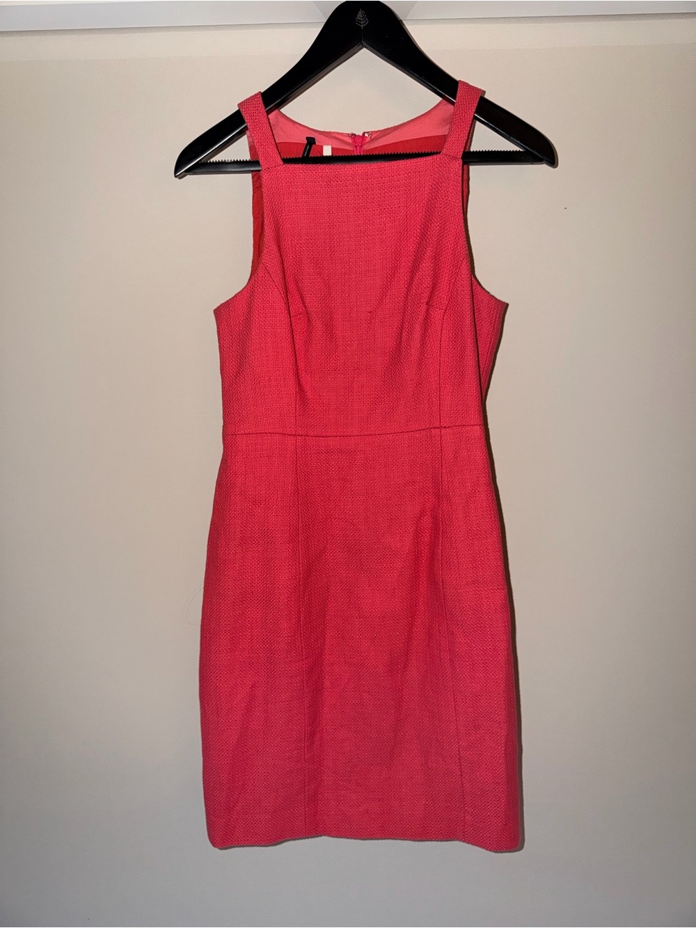 Sleeveless Mini Sheath Dress in Coral Pink